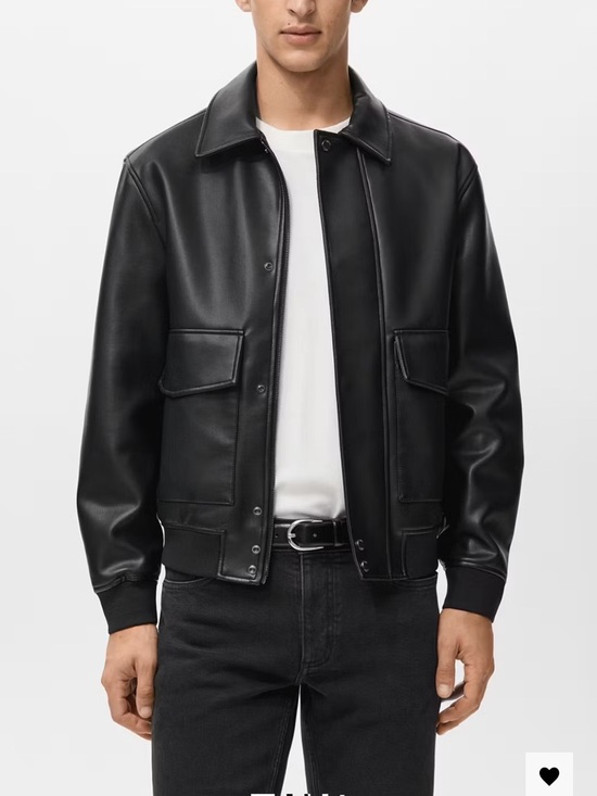 Mango Other - Mango Black Faux Leather Bomber Jacket